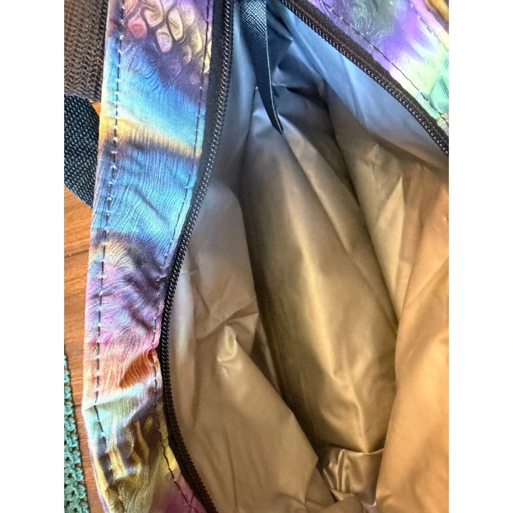 Tahari New York Insulated Lunch Tote Bag Multi-Color Snakeskin Print Zippered
